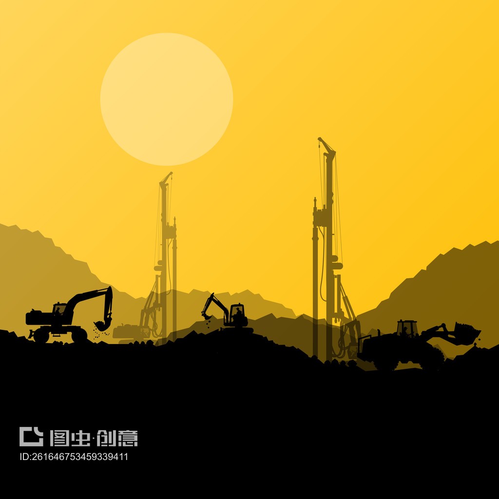 挖掘機裝載機、液壓機械、拖拉機和工人挖掘機Excavator loaders, hydraulic machines, tractors and workers digg